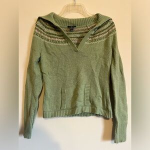 American Eagle Outfitters Green Collard Sweater
